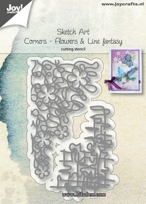 Joy! Crafts Dies - Sketch Art - Corners Flowers & Line fantasy
