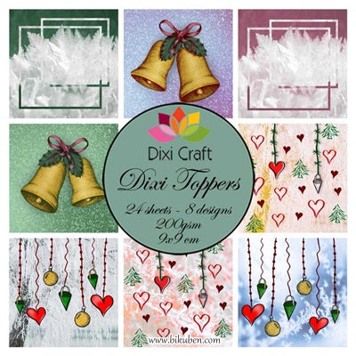 Dixi Craft - Toppers - Christmas - Heart Decor   (9cm x 9cm)