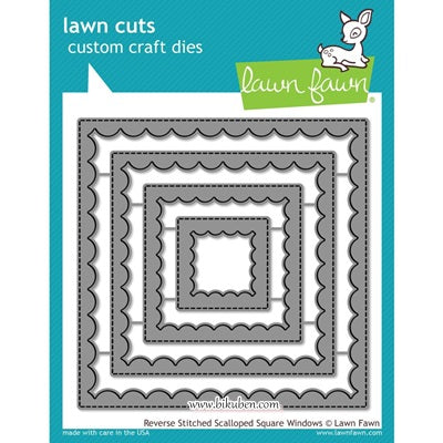 Lawn Fawn - Craft Dies - Reverse Stitched Scalloped Square Window