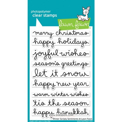 Lawn Fawn - Clear Stamps - Winter Scripty Sentiments