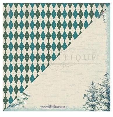 Authentique - Solitude - Argyle Plaid     12x12"