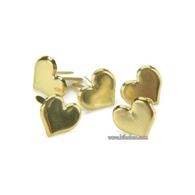 Creative Impression - Paper Fastners - Heart Brads - Gold