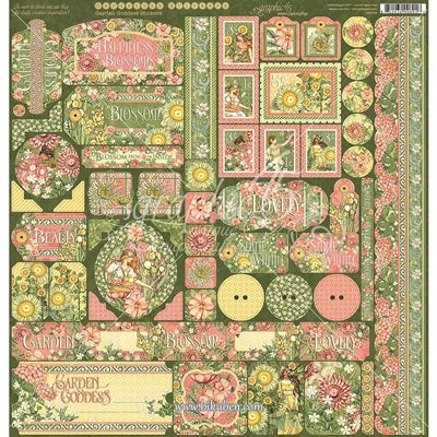 Graphic45 - Garden Goddess - Decorative Stickers Sheet  12 x 12"