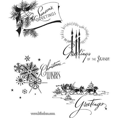 Tim Holtz Collection - Cling Stamps - Holiday Greetings