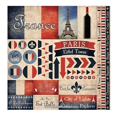 Reminisce - France - Element Stickers    12 x 12"