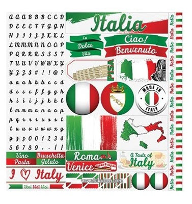 Reminisce - Italy - Element Stickers    12 x 12"
