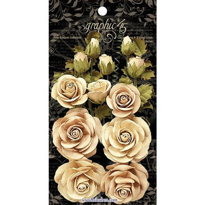 Graphic45: Staples - Paper Roses - Ivory/Linen