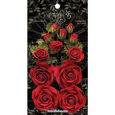 Graphic45: Staples - Paper Roses - Red