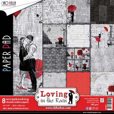 Ciao Bella- Loving in the Rain - Paper Pack   12 x 12"