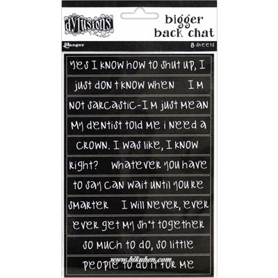 Dylusions - Creative Dyary - Bigger  Back Chat Stickers - Black