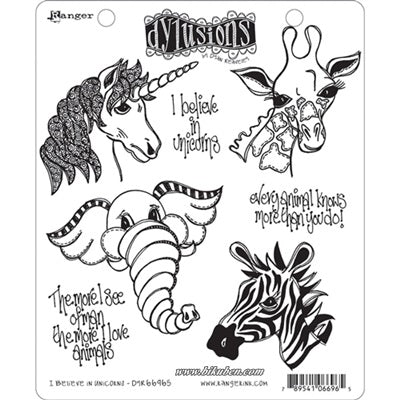 Dylusions - Cling Stamps - I believe in unicorns