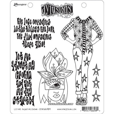 Dylusions - Cling Stamps - Let me adjust my crown