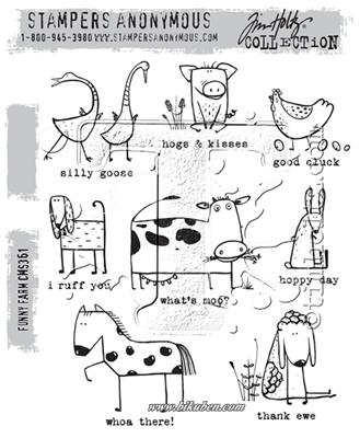 Tim Holtz Collection - Cling Stamps - Funny Farm