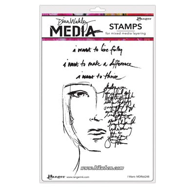 Dina Wakley Media - Stamps - I want