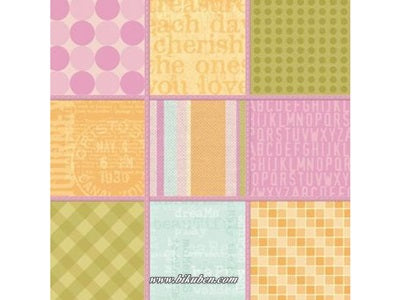 K & Company: Stitched Squares Embossed Paper    12 x 12"