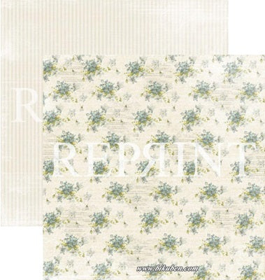 Reprint - Dusty Blue Collection - Spring Flowers       12 x 12"