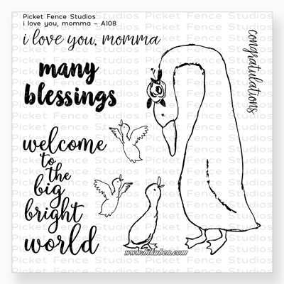 Picket Fence - Clear Stamp - I love you Momma