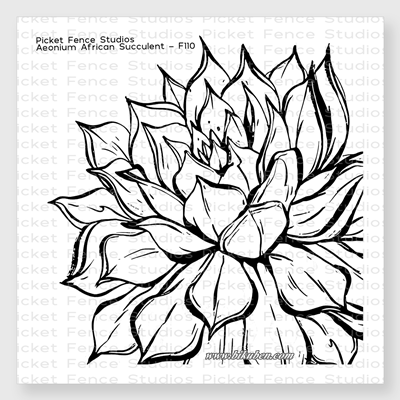 Picket Fence - Clear Stamp - Aeonium African Succulent