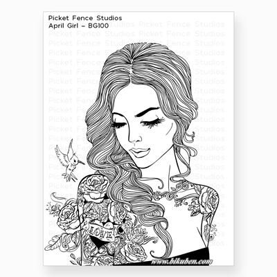 Picket Fence - Clear Stamp - Beautiful Girls - April