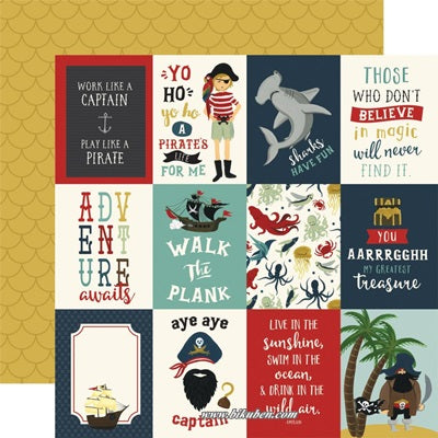 Echo Park - Pirate Tales - 3x4" Journaling Cards     12 x 12"