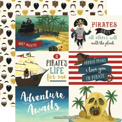 Echo Park - Pirate Tales - 6 x 4" Journaling Cards       12 x 12"