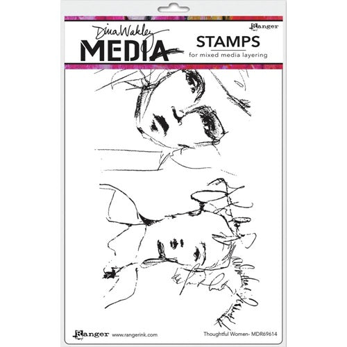 Dina Wakley Media - Stamps - Thoughtful women