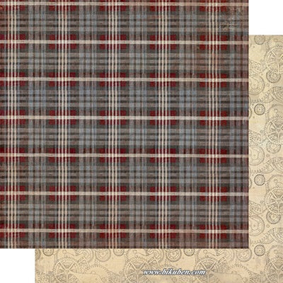 Authentique - Mister - Red &  Grey Plaid      12x12"