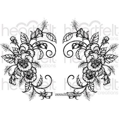 Heartfelt Creations - Rubber Stamps - Delicate Pansy Spray
