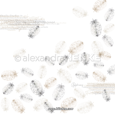 Alexandra Renke - Falling Feathers Nature  12x12"