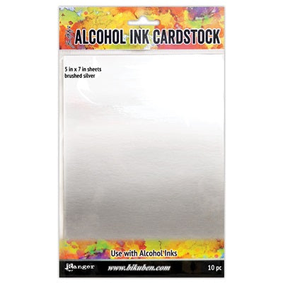 Tim Holtz - Alcohol Ink Cardstock - Brushed Silver