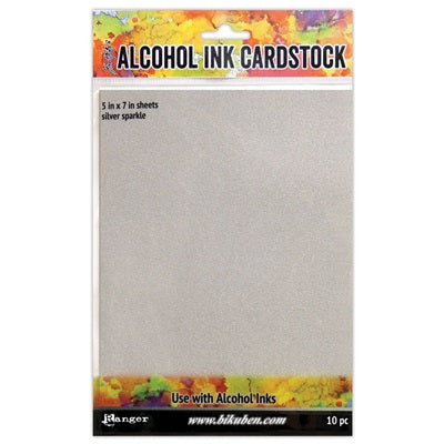 Tim Holtz - Alcohol Ink Cardstock - Silver Sparkle