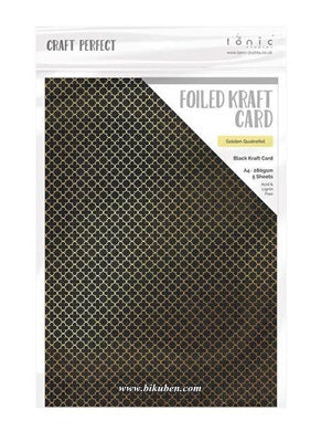 Tonic Studios - Craft Perfect - Foiled Kraft Card - Golden Quarterfoil    A4