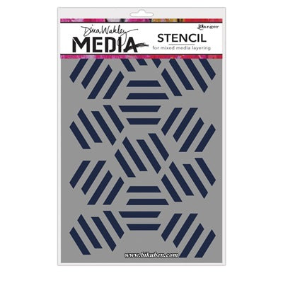Dina Wakley  Media - Stencils  - Fractured Hexagons