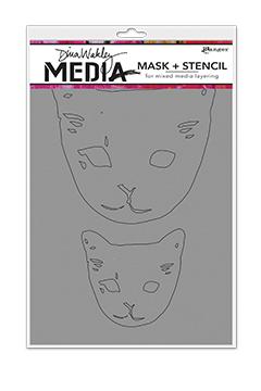 Dina Wakley Media - Stencil/Mask  - Cat Head