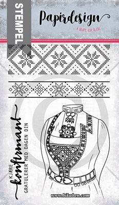 Papirdesign - Clear stamps - Bunad fra vest