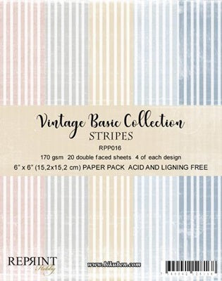Reprint - Vintage Basic Collection - Stripes -6 x 6" Paper Pad