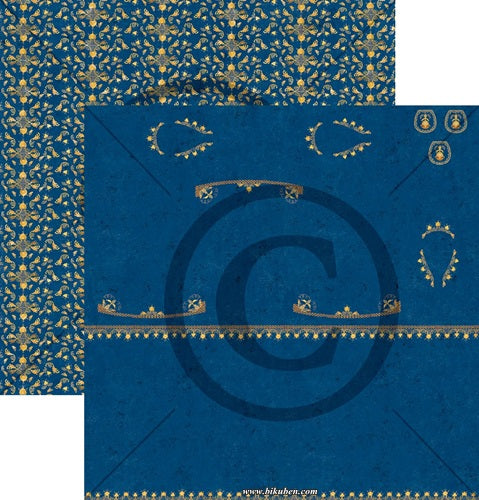 Papirdesign - Vårstemning - Bunad fra øst - Blå    12 x 12"