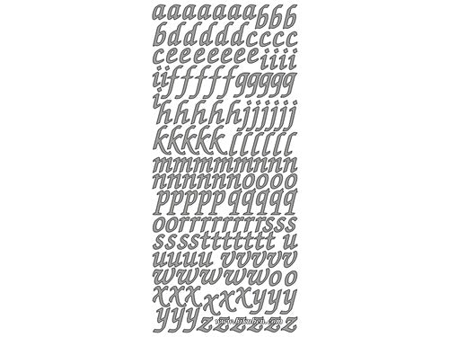Klistremerker - Alfabet A-Z - Små bokstaver - Sølv
