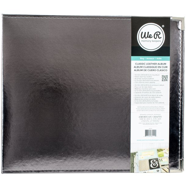 WRMK - Metallic Leather 12x12 ring album - Platinum
