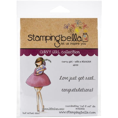 Stamping Bella - Cling Mounted Stamp - Curvy Girl with Newborn