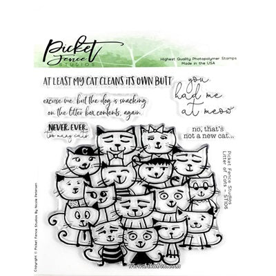 Picket Fence - Clear Stamp - Litter of Cats