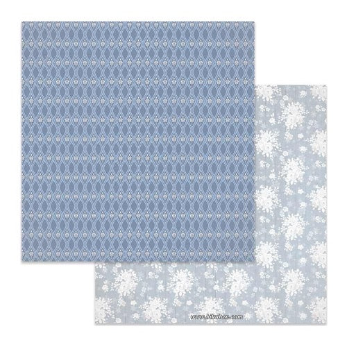 Stamperia - Texture - Flowers on Light Blue Background  12 x 12"