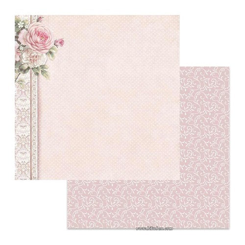 Stamperia - Polka Dots with pink border   12 x 12"