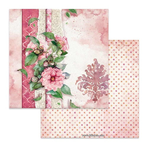 Stamperia  - Flowers for you - on pink background      12 x 12"