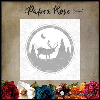 Paper Rose - Dies - Reindeer Scene Frame