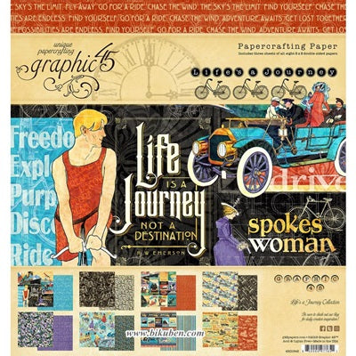 Graphic45 - Life's Journey - Paper Pad      8 x 8"