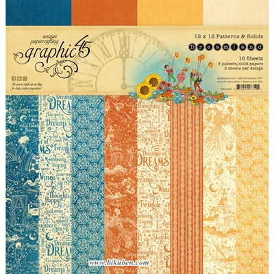Graphic45 - Dreamland - Prints & Solids Paper Pad     12 x 12"