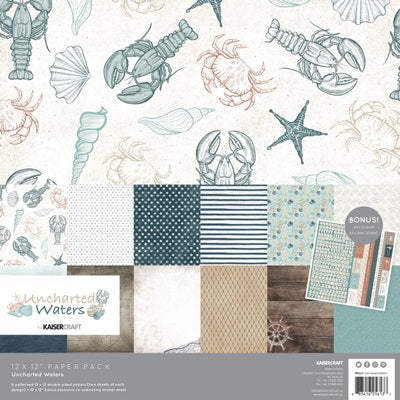 Kaisercraft - Uncharted Waters - Paper Pack   12 x 12"