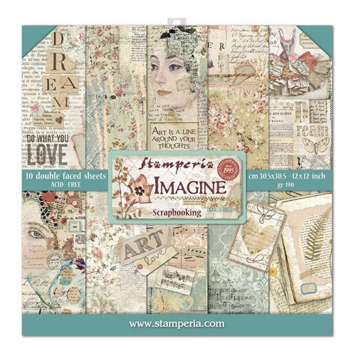 Stamperia - Imagine - Paper Pack   12 x 12"   (10pk)