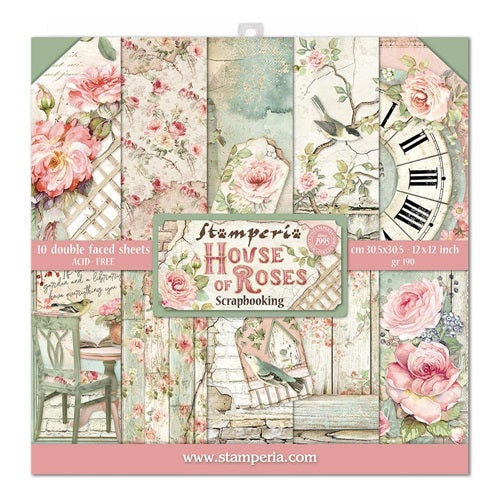 Stamperia - House of Roses - Paper Pack   12 x 12"   (10 pk)